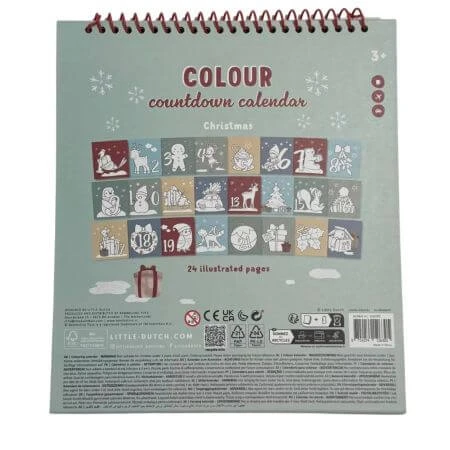 Coloring Book Advent Calendar, Christmas, 3 years+, Little Dutch