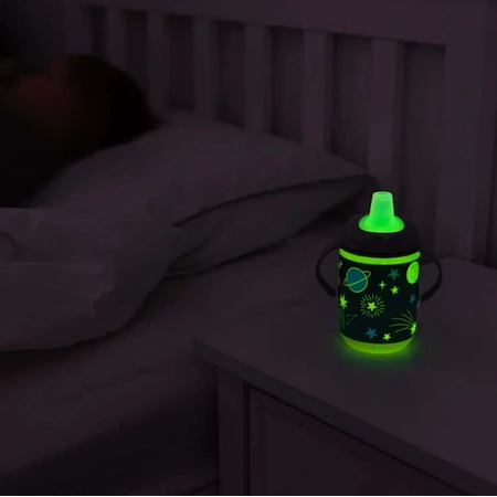 Nicht-auslaufende Tasse mit weicher Spitze 350ml Glow In The Dark Earthsmart Vital Baby