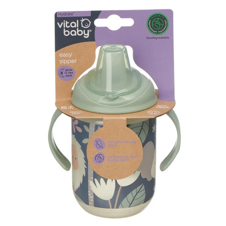 Nicht-auslaufende Tasse mit weicher Spitze 350ml Glow In The Dark Earthsmart Vital Baby