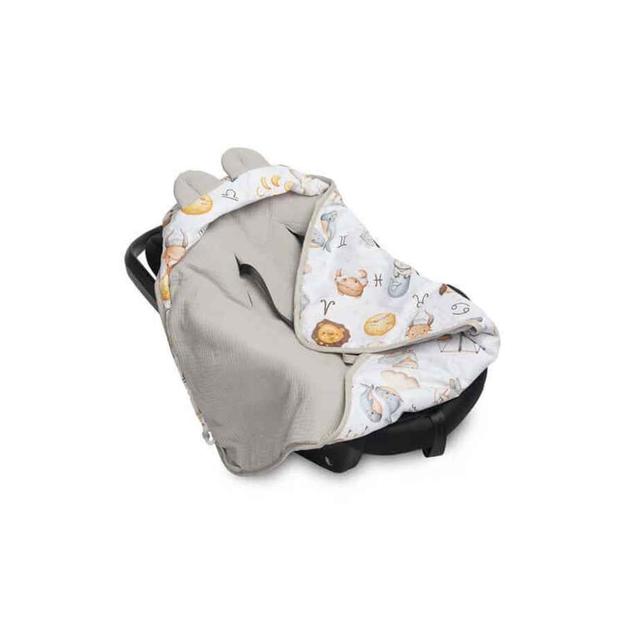 Couche en mousseline 90X90Cm Zodiac Grey Pour Siège Auto 0-13Kg
