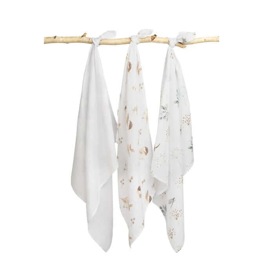 Muslin Diapers 3 Pcs - White 70X80