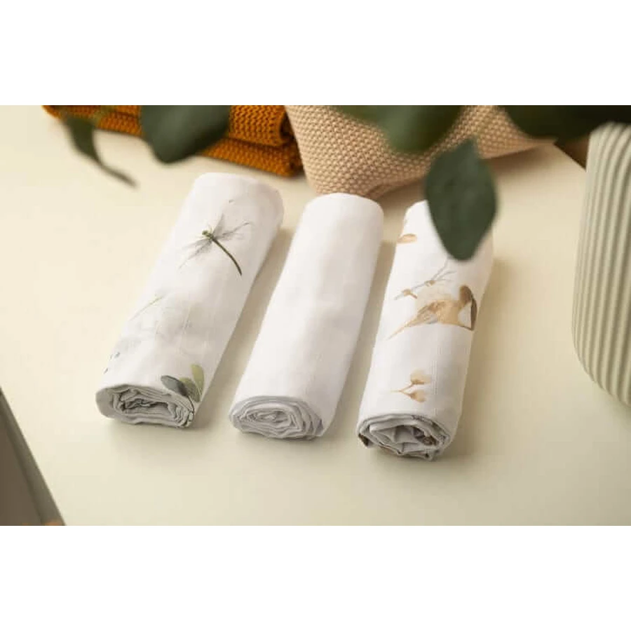 Muslin Diapers 3 Pcs - White 70X80