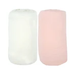 2 Laken 60X120cm 100% Baumwolle Weiß/Rosa Babycalin