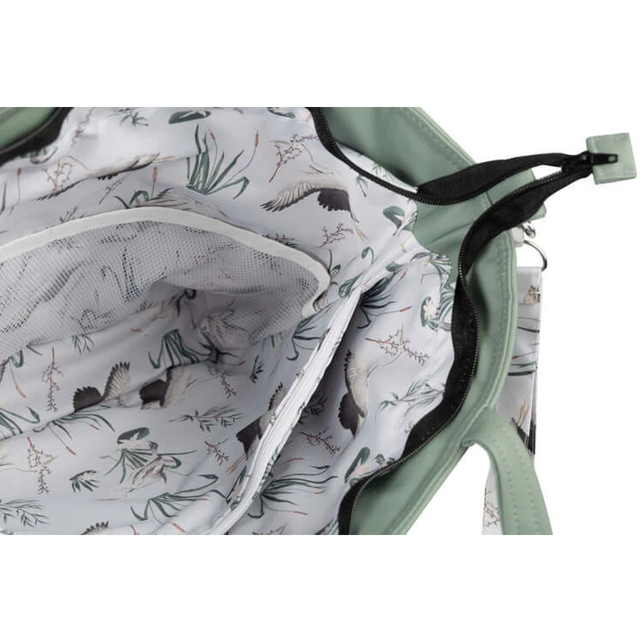 Bolsa de piel sintética Oliva Grullas Sensillo