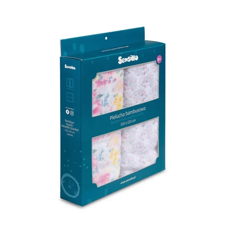 Bamboo Diapers 2 Counts Flowers+Tarantulas 120X120