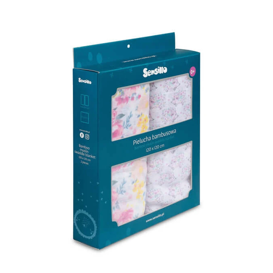 Bamboo Diapers 2 Counts Flowers+Tarantulas 120X120