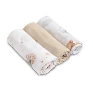 Pañales Muselina Oso Beige 3 Unidades 70X80 Sm