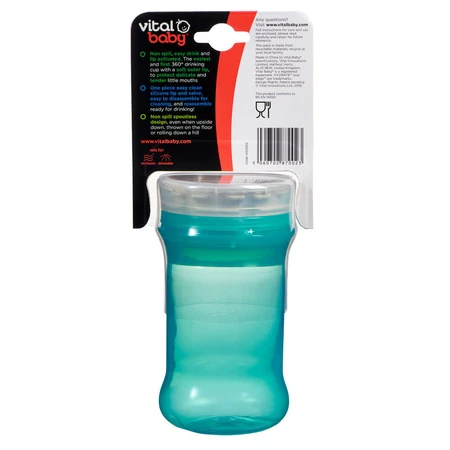Vaso Antiderrame Con Silicona Suave Vaso Sippy 360° Verde Vital Baby