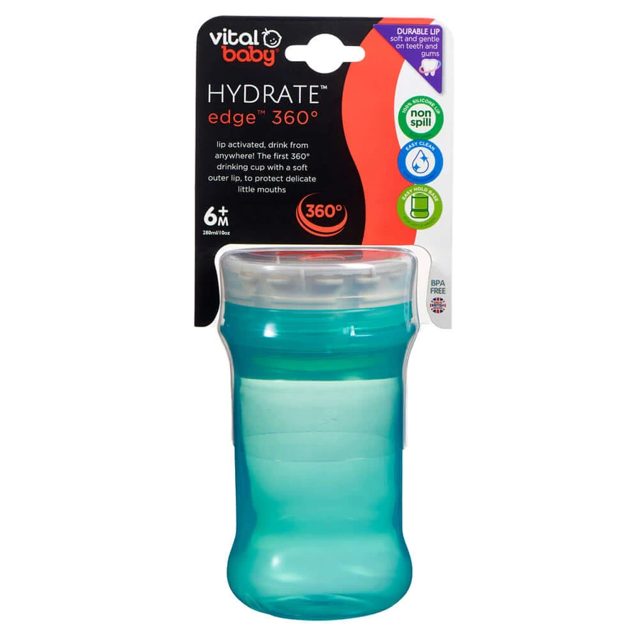 Vaso Antiderrame Con Silicona Suave Vaso Sippy 360° Verde Vital Baby