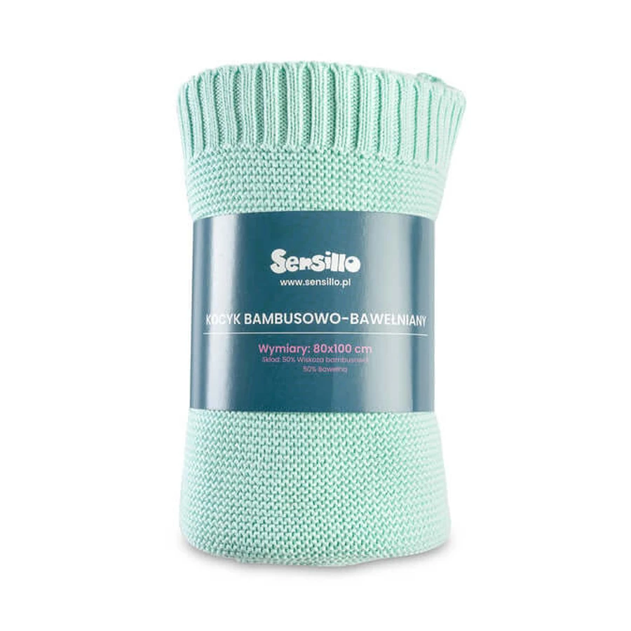 Bamboo and cotton mint blanket 100X80