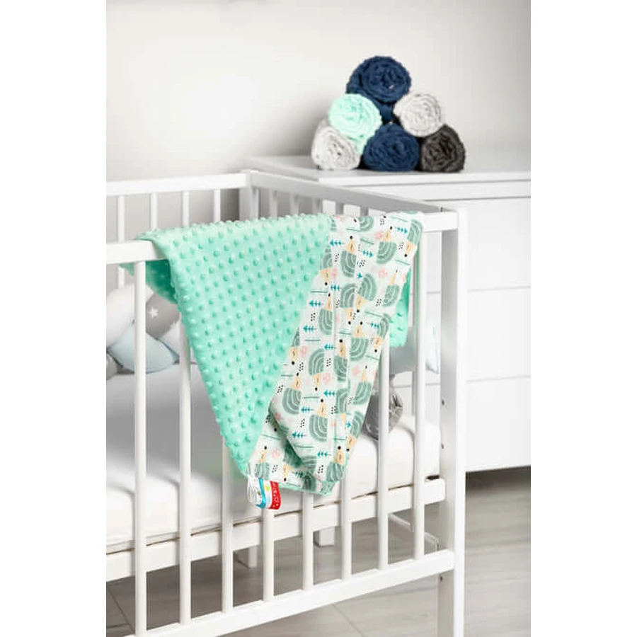 Manta Minky - Erizos Menta 75X100