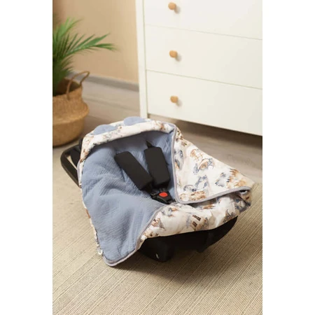 Couche en mousseline 90X90Cm Dragons Jeans pour siège auto 0-13Kg