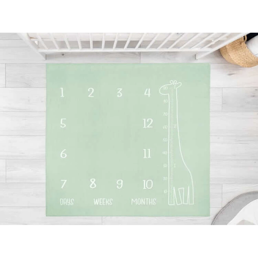 Muselinova Fotomatte Giraffe Mint 120x120cm