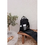 Capitoned Rucksack 41x30 cm Schwarz Tineo
