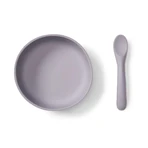 Silicone Vacuum Cup and Spoon Set Violet Vital Baby