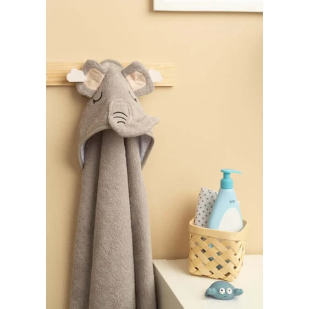 Babyhandtuch mit Kapuze 100X100 Sm Elefant Grau Sensillo