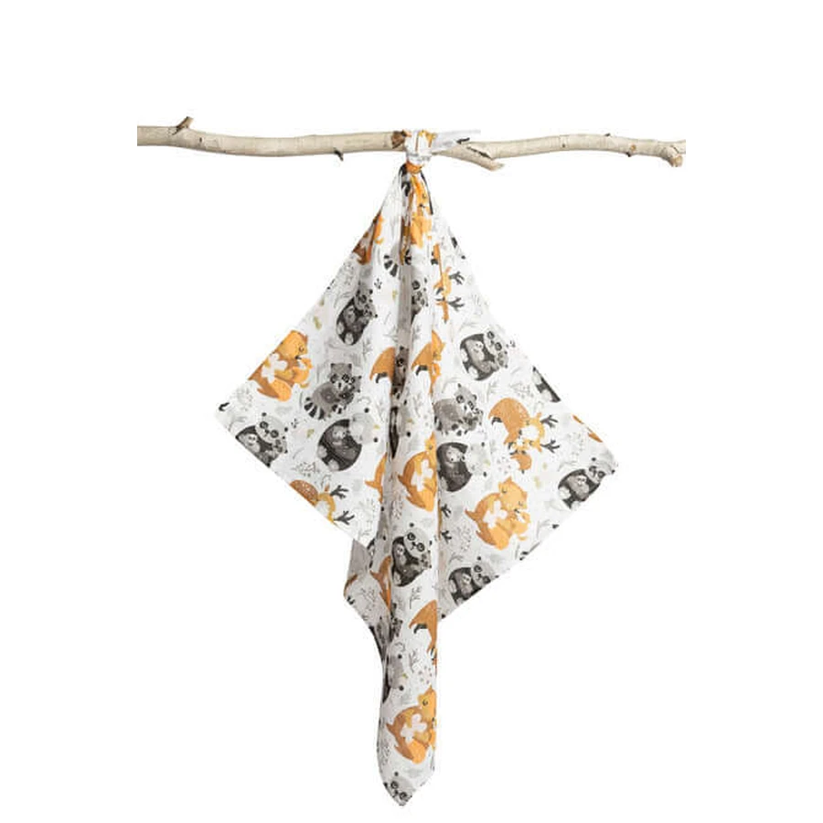 Muslin Diaper - Raccoons - 70 X 80