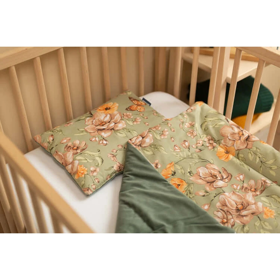 Cot Set Velvet Square Green