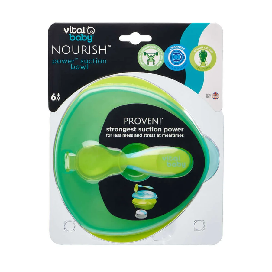 Vacuum Feeding Bowl Green Vital Baby