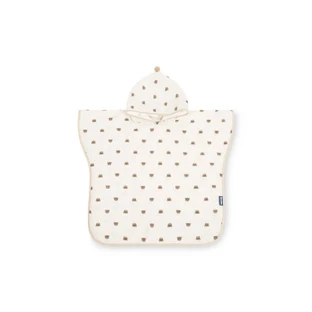 Muslin Poncho Bears Beige Sensillo