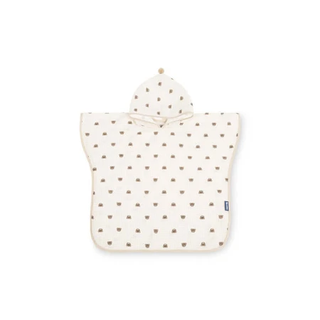 Muslin Poncho Bears Beige Sensillo