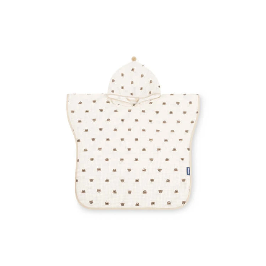 Muslin Poncho Bears Beige Sensillo