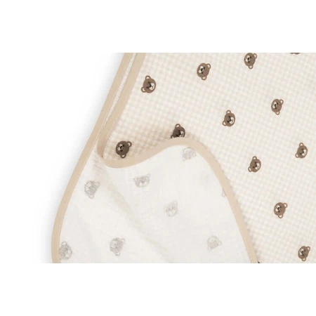 Muslin Poncho Bears Beige Sensillo