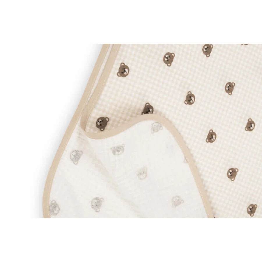 Muslin Poncho Bears Beige Sensillo