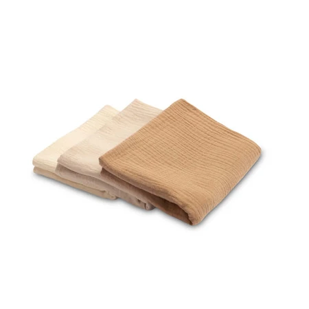 Mullwindeln Uniform Braun 3 Stück 60X80Cm