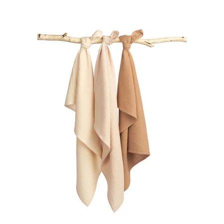Mullwindeln Uniform Braun 3 Stück 60X80Cm