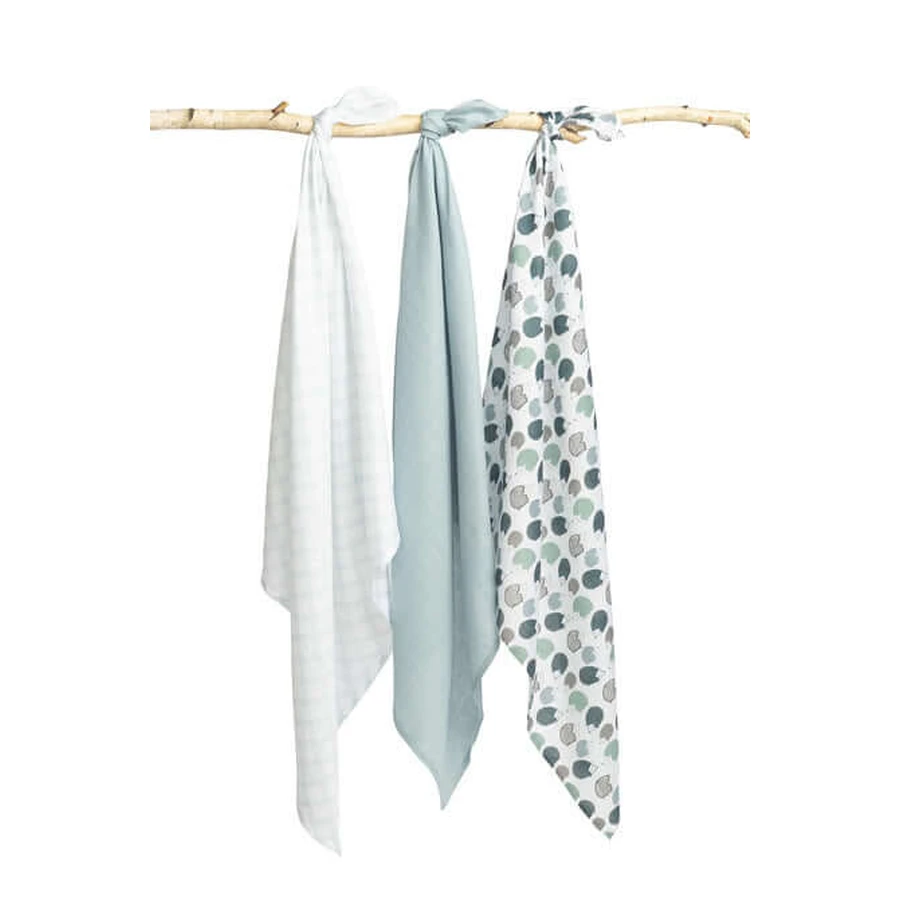 Pañales Bambú 3 Piezas Erizo Azul 70X80 Sensillo