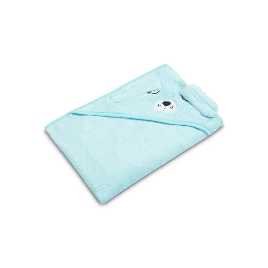 Babyhandtuch mit Kapuze 100X100 Sm Hund Blau Sensillo