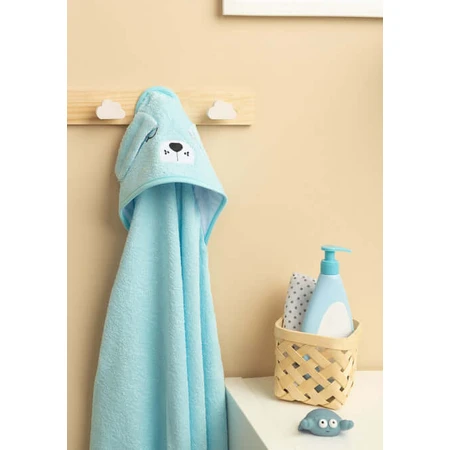 Babyhandtuch mit Kapuze 100X100 Sm Hund Blau Sensillo