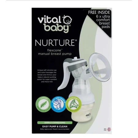 Manuelle Stillpumpe Flexzone + 6 Stück Vital Baby Pads