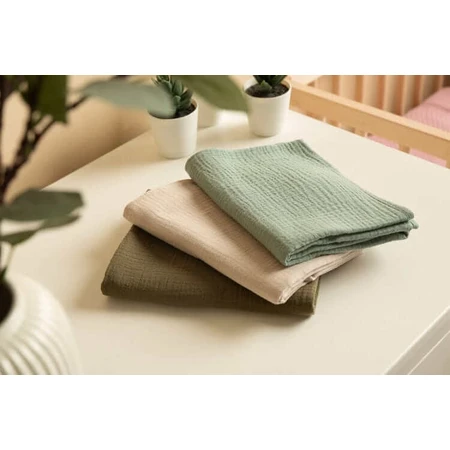 Couches en mousseline Uniform Green 3 Count 60x80cm