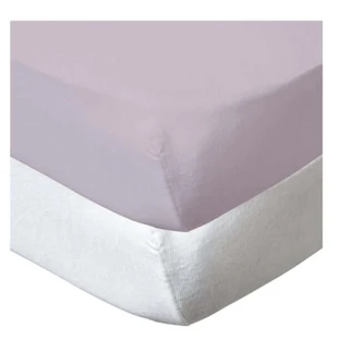 2 Sábanas 60X120cm 100% Algodón Blanco/Morado Babycalin
