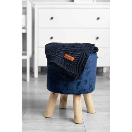 Blanket 100% Cotton Dark Blue 100X80