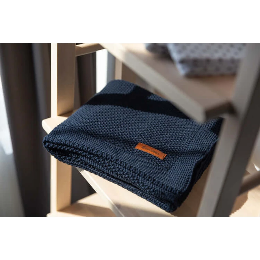 Blanket 100% Cotton Dark Blue 100X80