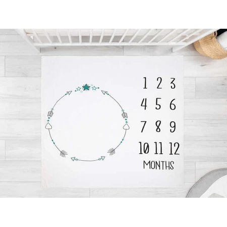 Mousseline fotomat Boho Wit 120X120