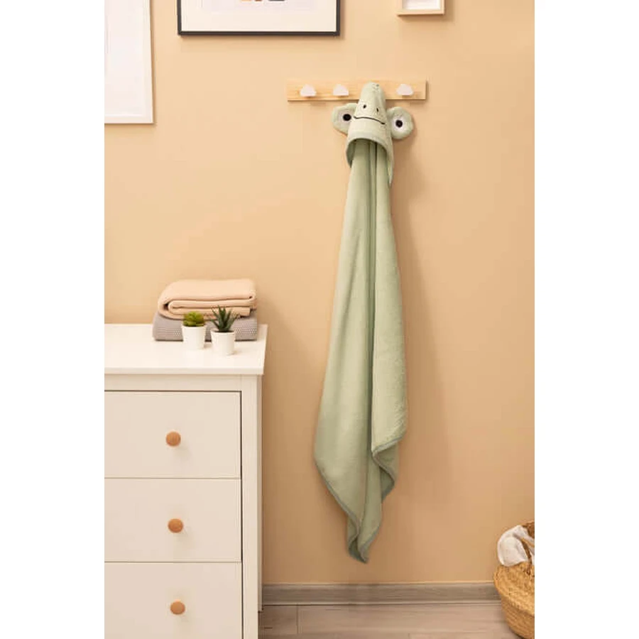 Badetuch Frosch 90X90 Grün