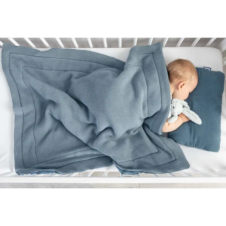 Musselin-Set für Bett oder Kinderwagen Blau