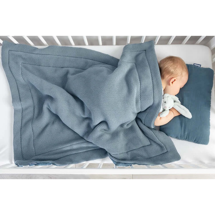 Musselin-Set für Bett oder Kinderwagen Blau
