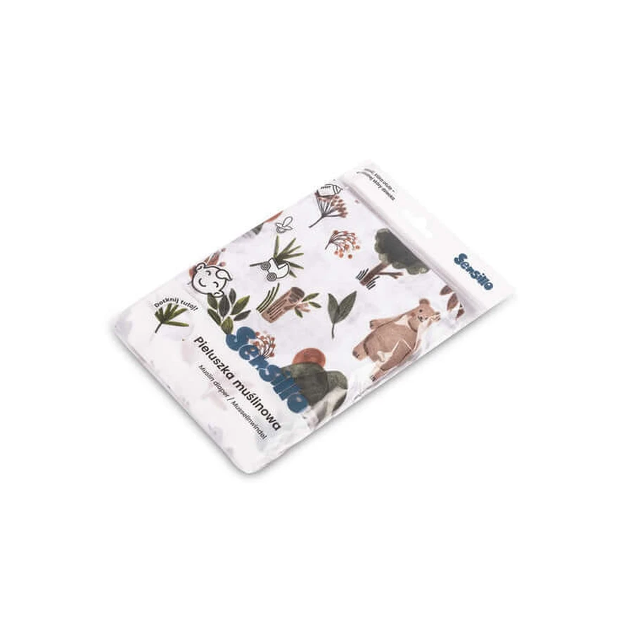 Muslin Swaddle Forest Animals 120X120 Eg-0155 Sensillo