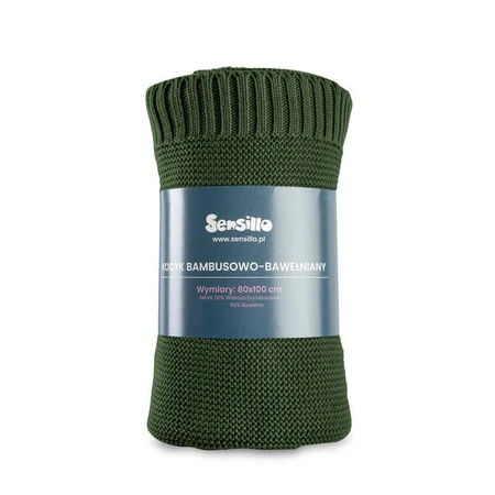 Bambus-Baumwoll-Decke grün 100X80