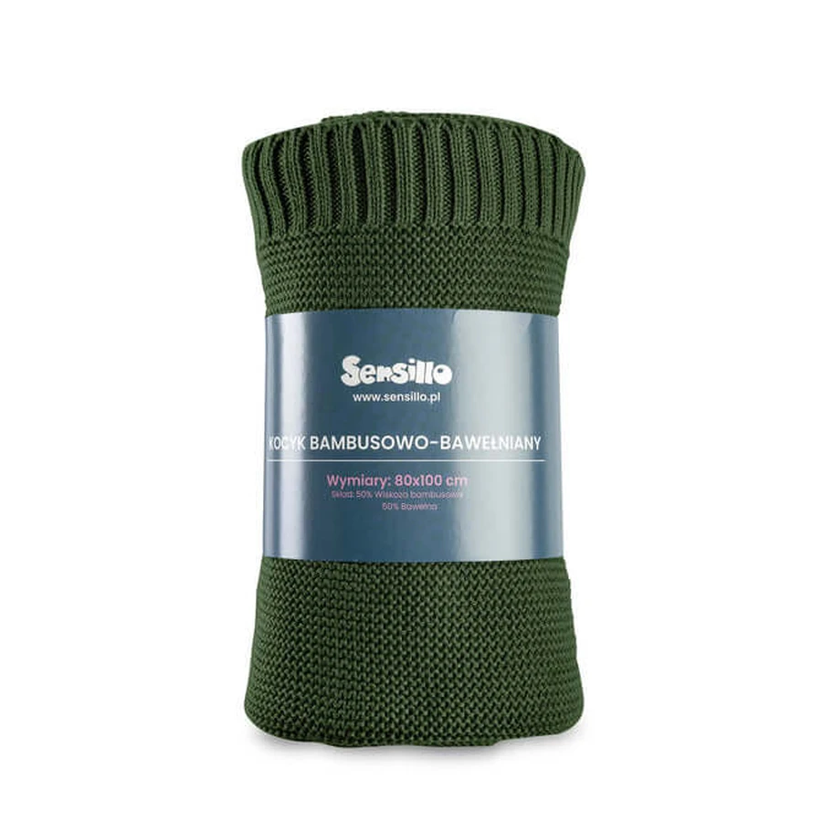 Bambus-Baumwoll-Decke grün 100X80
