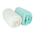 Sábanas 2 Broy 60X120Cm 100% Algodón Blanco/Turquesa Babycalin