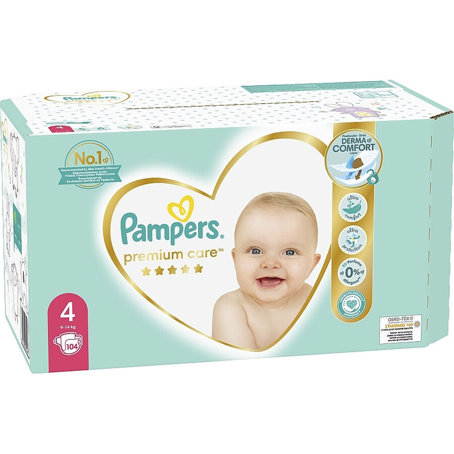 Comprar Pañales Premium Care No. 4, 9-14 Kg, 104 piezas, Pampers Pañales Premium Care No. 4, 9-14 Kg, 104 piezas, Pampers