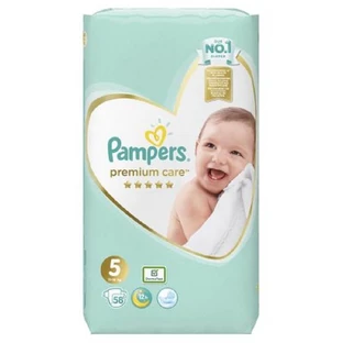 Premium Care Diapers No. 5, 11-16 Kg, 58 pieces, Pampers