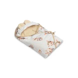 Muslin Luier 90X90Cm Beige Konijntje Voor Autostoel 0-13Kg