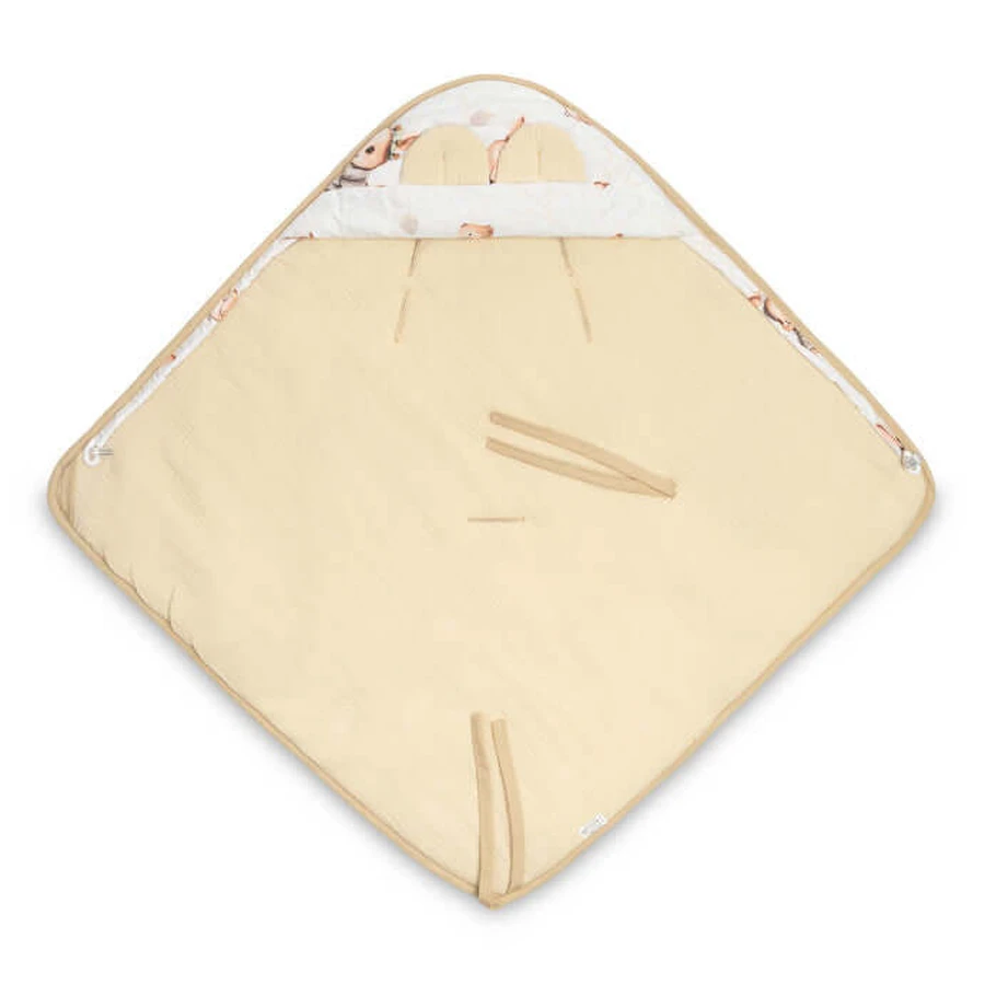 Muslin Luier 90X90Cm Beige Konijntje Voor Autostoel 0-13Kg